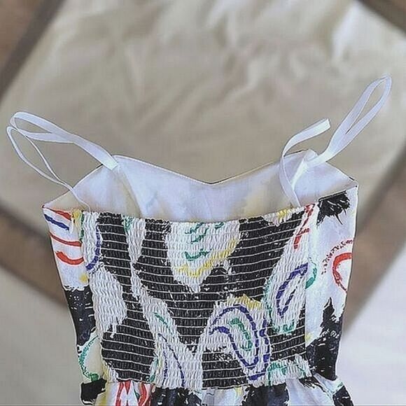 Vtg strapless bustier abstract print a-line maxi dress - Picture 9 of 13